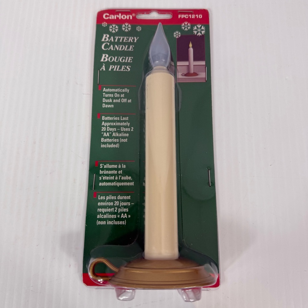 Carlon Traditional Battery Flicker Candle Adjustable Base Dusk Dawn FPC1210 New
